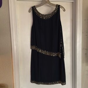JKara Blue Layered sparkle dress Size 10